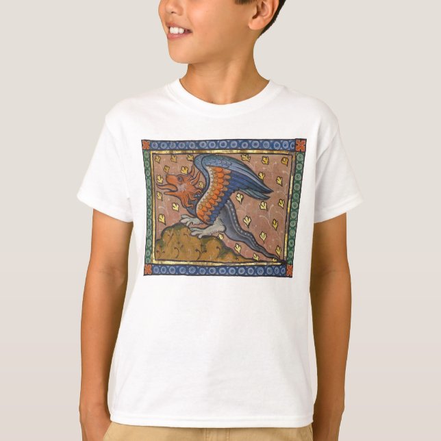 T-shirt Dragon Bestiaire Médiéval c. 1270 (Devant)