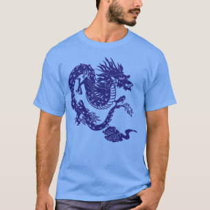T-shirt Dragon bleu japonais