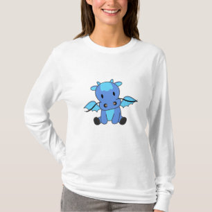 T-shirt Dragon Blue Fairy Tale Imaginaire mignon