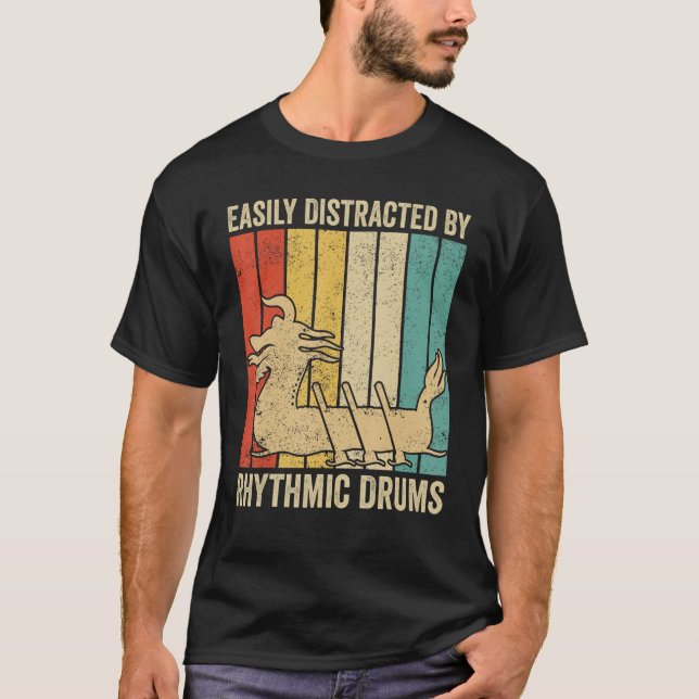 T-shirt Dragon Boat Racing Race Paddle Distracted By Rhyth (Devant)