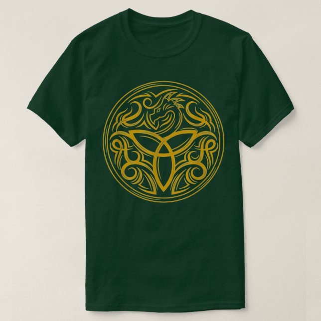 T-shirt dragon celtique viking runes druides et symboles (Design devant)