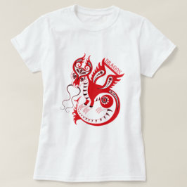T-shirt Dragon chinois Dessin Rouge