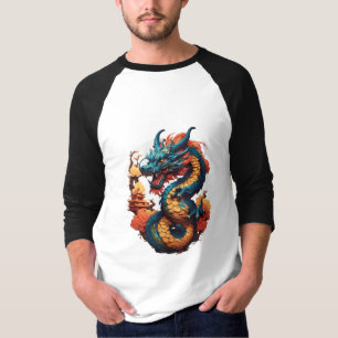 T-shirt dragon chinois flamboyant