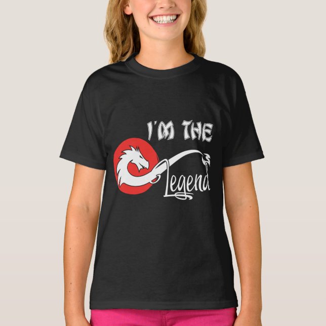 T-shirt Dragon chinois " Je suis la légende " (Devant)
