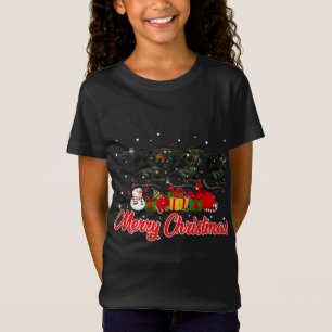 T-Shirt Dragon Christmas Pajama Funny Noël Lumières Animau