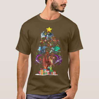 T-shirt Dragon Christmas Tree Dragon Lover Christmas Holid
