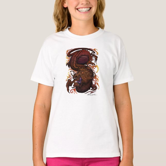 T-shirt Dragon (conception de signature) (Devant)