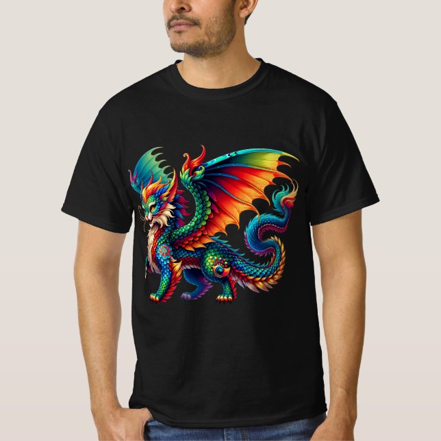 T-shirt Dragon de chat légendaire - Dragon de chat animal  (Devant)