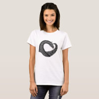 Dragon de coeur noir sur blanc