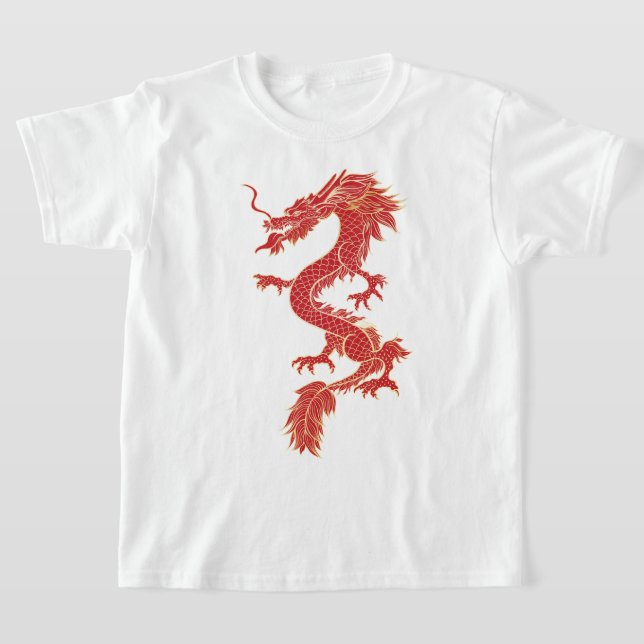 T-shirt dragon de couleur rouge (Poser)