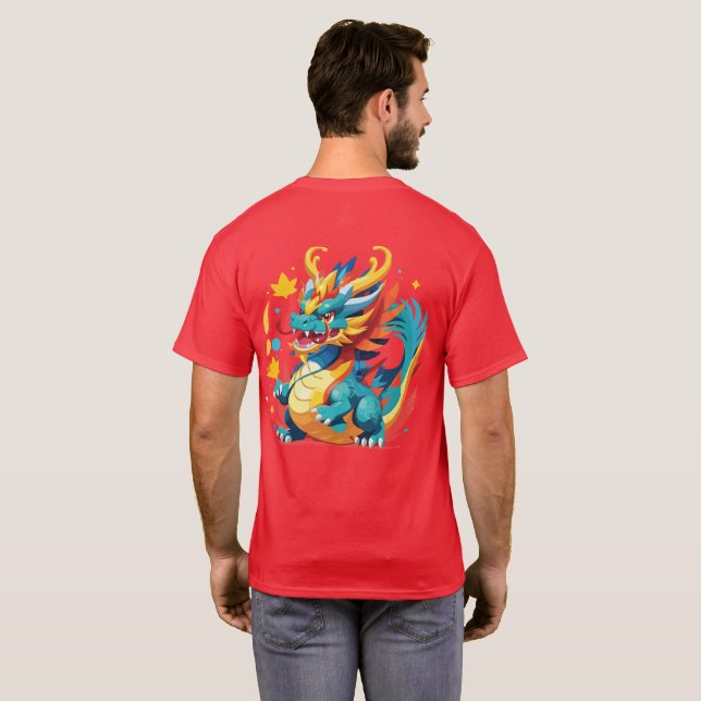 T-shirt Dragon de dessin impressionnant (Dos entier)