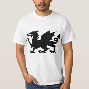 T-shirt Dragon de Galles Noires Silhouette Tee