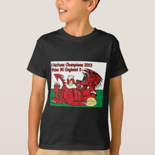 T-shirt Dragon de Gallois, 6 champions de nations, Pays de