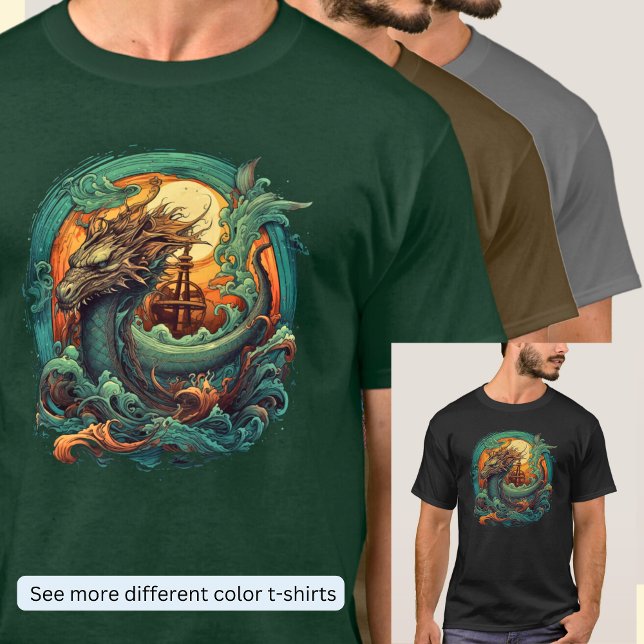 T-shirt Dragon de mer orange vert (Créateur téléchargé)