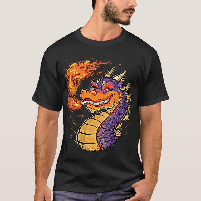 T-shirt Dragon de respiration incendie (Devant)