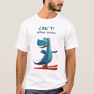 T-shirt Dragon drôle en ski Ne peut pas. Aller skier.