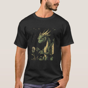 T-shirt Dragon Enchanté Soufflant sur un Pissenlit pour un