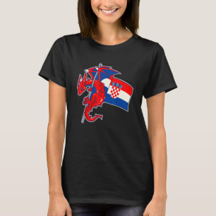 T-shirt Dragon Épique Avec Drapeau Croate Croate