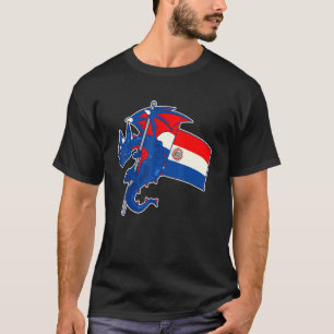 T-shirt Dragon Épique Avec Drapeau Paraguayen Paraguayen