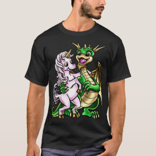 T-shirt Dragon Et Unicorn Amitié câlin créature