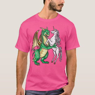 T-shirt Dragon Et Unicorne Danse valse créature de la musi