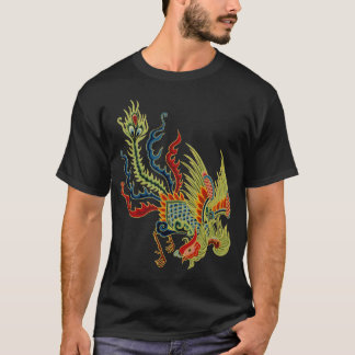 T-shirt Dragon graphique avec la tête de coq