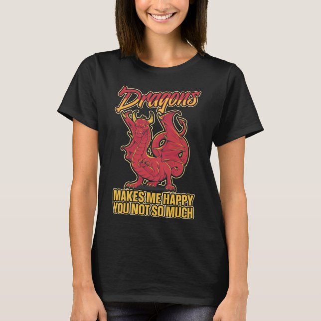 T-shirt Dragon Head Funny Mignonne Imaginaire Créature Pul (Devant)
