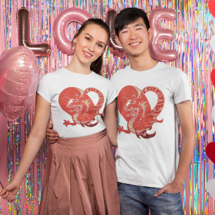 T-shirt Dragon Heart Valentine Light Unisex couleur