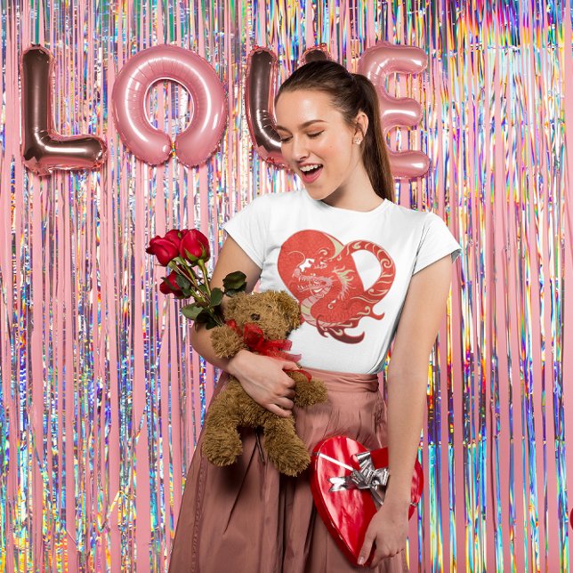 T-shirt Dragon Heart Valentine Lumière Femmes (Dragon Heart Valentine Light Colored Women's T-Shirt)