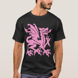 T-shirt Dragon Héraldique 01 - Rose