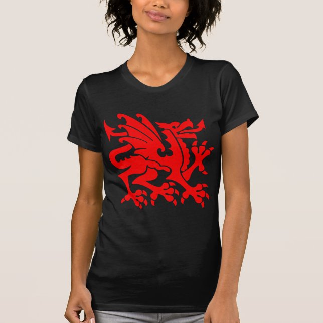 T-shirt Dragon héraldique 01 - Rouge (Devant)