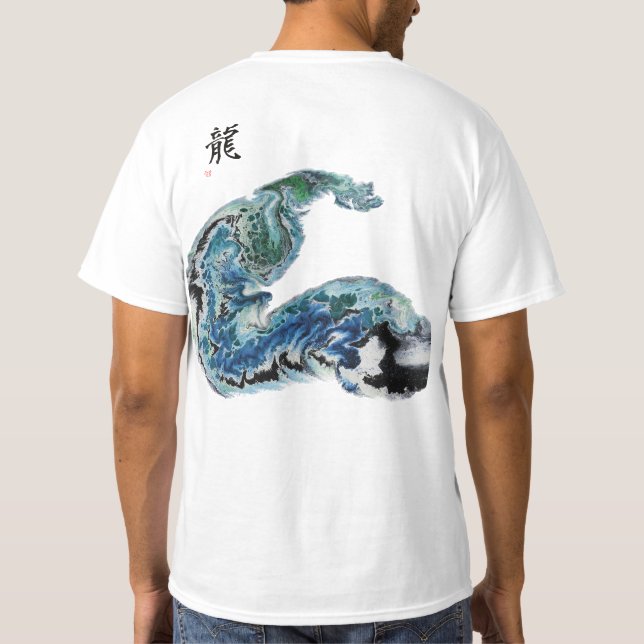 T-shirt Dragon in the Waves – Abstract Ocean Energy T-Shir (Dos)