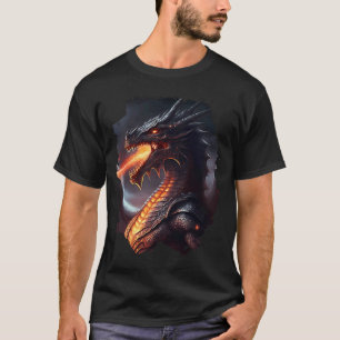 T-shirt Dragon invincible respirant le feu avec dos imprim