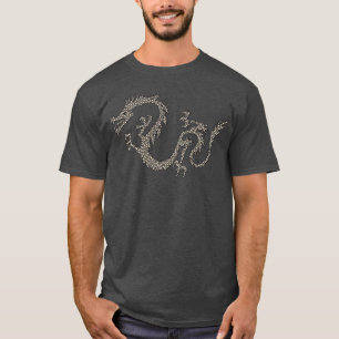 T-shirt Dragon Japon Style Rétro Asie Mosaïque Dragon 