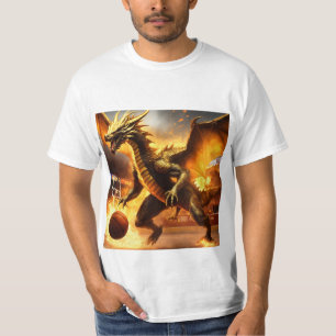 T-shirt dragon japonais avec lave-linge aquarelle
