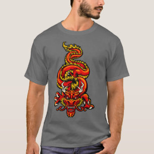 T-shirt Dragon japonais rétro