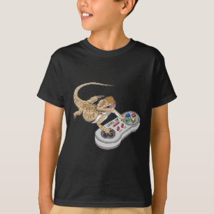 T-shirt Dragon jouant aux jeux vidéo Reptiles Pagona Gamer