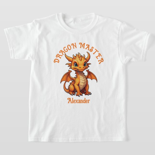 T-shirt Dragon Master Cute Orange Dragon Personnaliser (Poser)