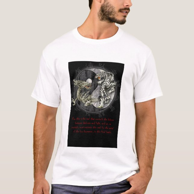 T-shirt Dragon noir/tigre blanc (Devant)