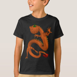 T-shirt Dragon orange de citrouille de Halloween