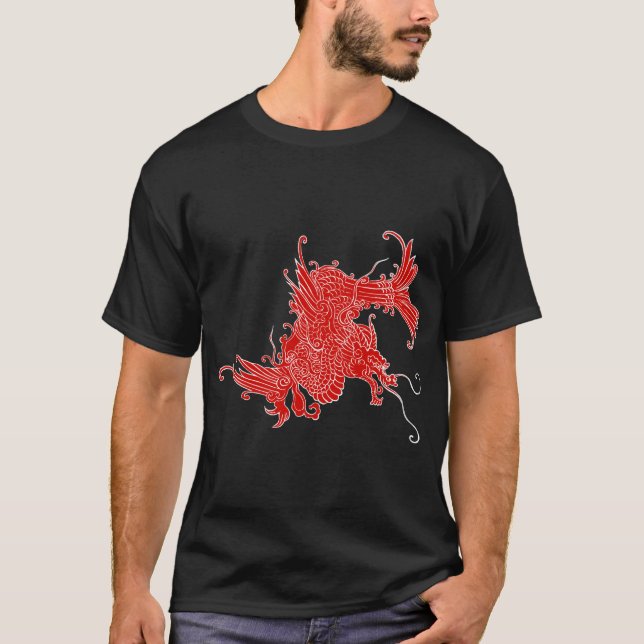 T-shirt Dragon Oriental Fierce (Devant)