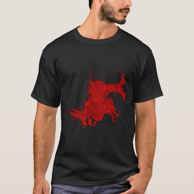 T-shirt Dragon Oriental Fierce (Devant)