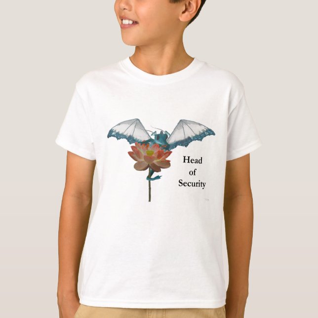 T-shirt Dragon Peeks Autour De Fleur (Devant)