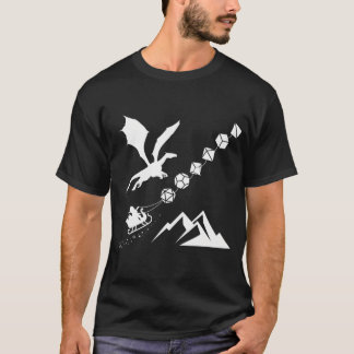 T-shirt Dragon Père Noël jeu de dés de Noël Tablett Rpg
