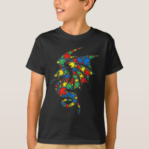 T-shirt Dragon Puzzle Autisme Pour Femmes Hommes Enfants -