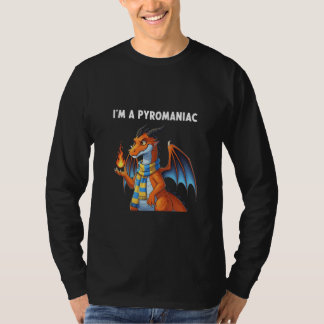T-shirt Dragon Pyromane Avec Art de Boule de Feu