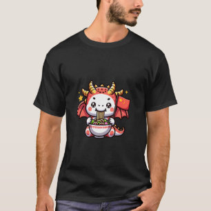 T-shirt Dragon Ramen Mignon Chine Amour Bol de Nouilles No