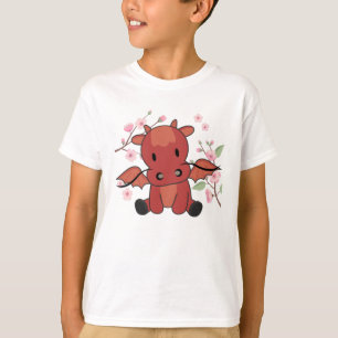 T-shirt Dragon Rouge Animaux Sucrés Pour Imaginaire Kawaii
