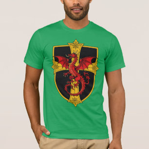 T-shirt Dragon Rouge et Croix Médiévale