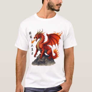 T-shirt Dragon Rouge Respirant - Une Créature Mythique Épi